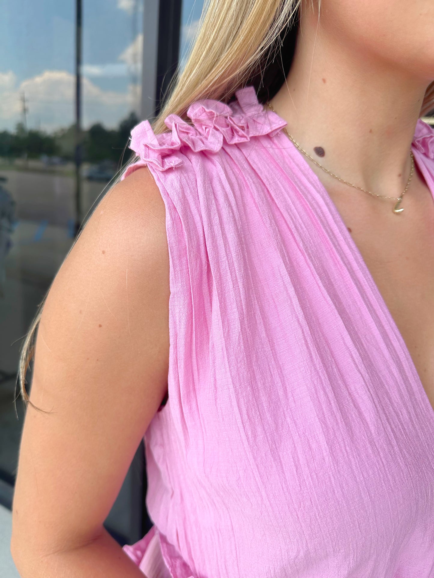 Pleated in Pink Dress