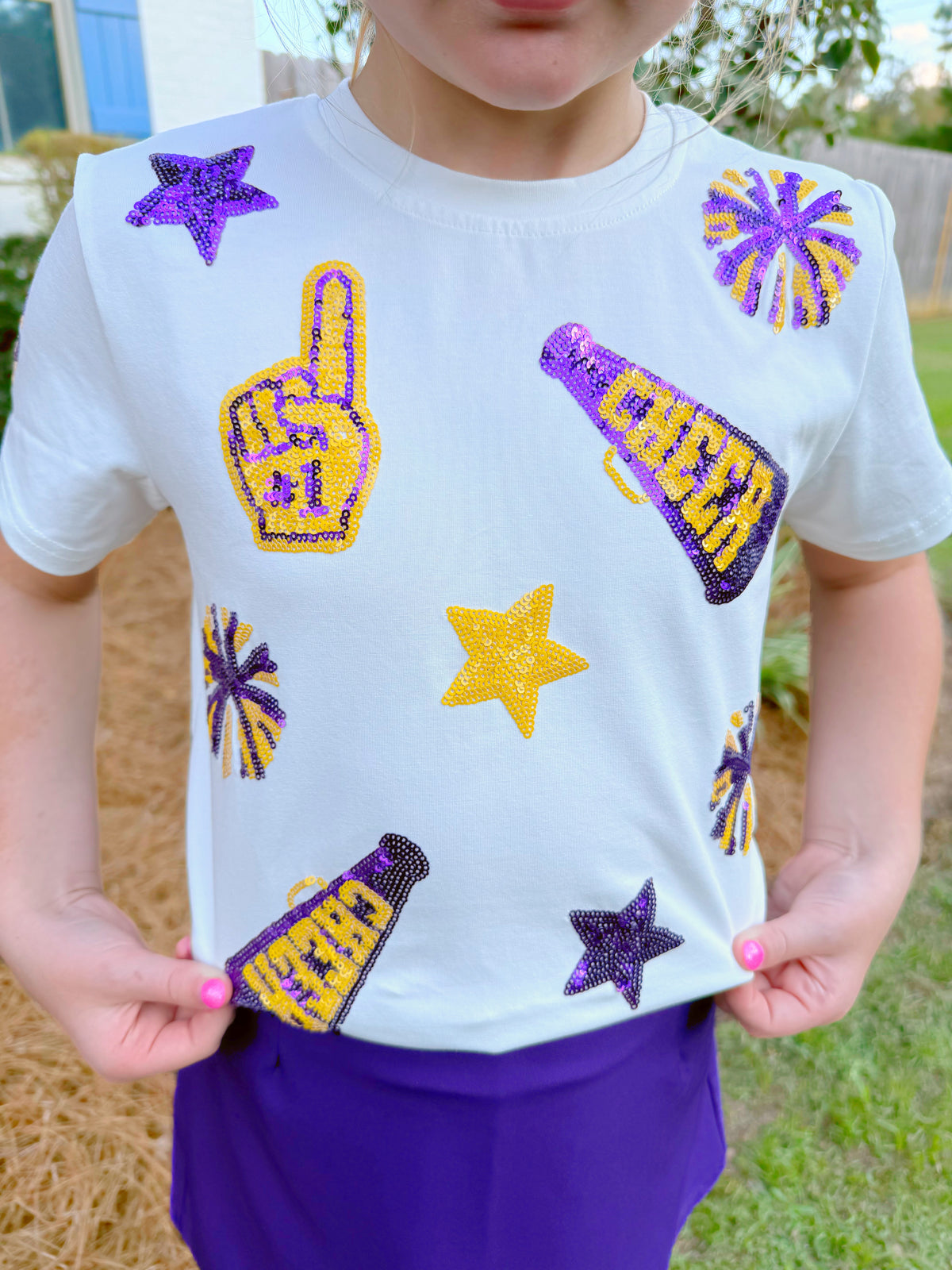 Girls Sequin Cheer Top