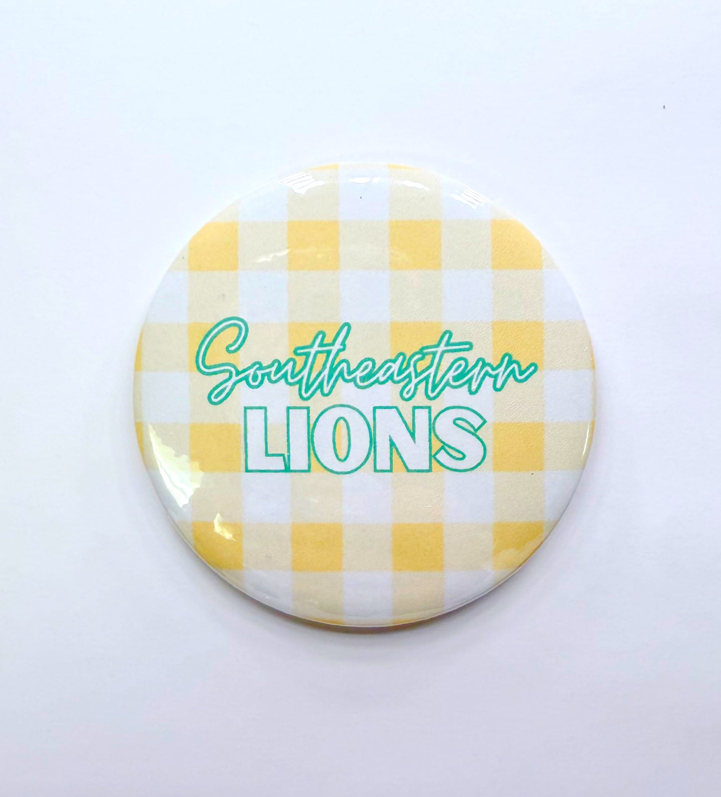 Lions Gingham Button
