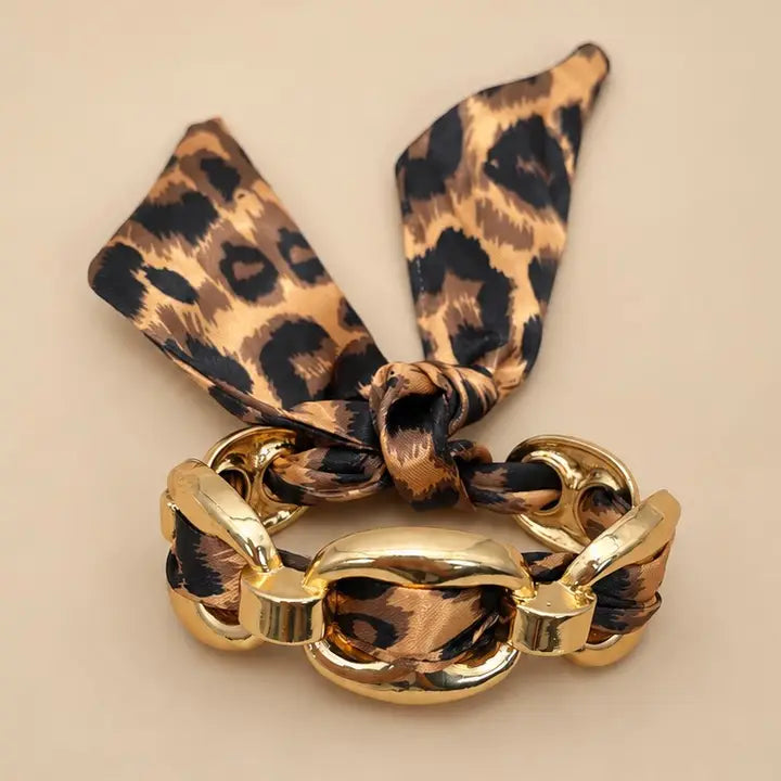 Gold Scarf Wrapped Bracelet