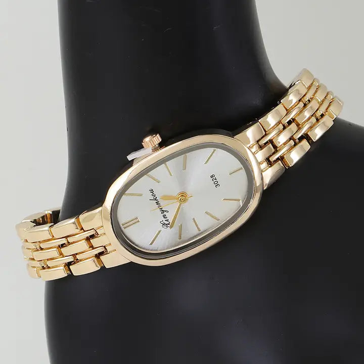 Modern Oval Box Chain Watch
