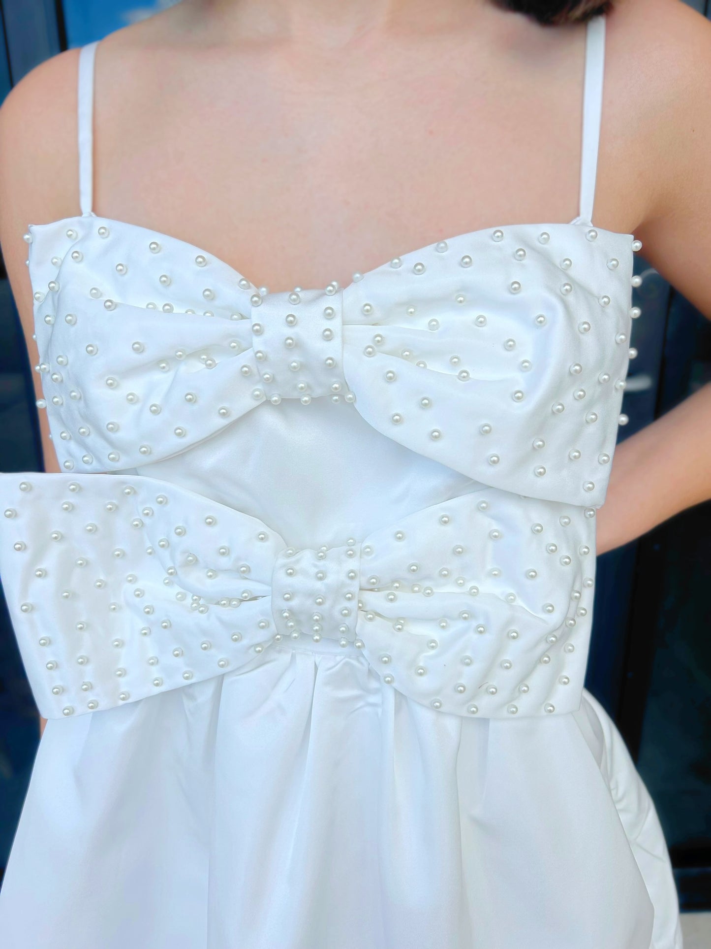 Double Pearl Mini Dress