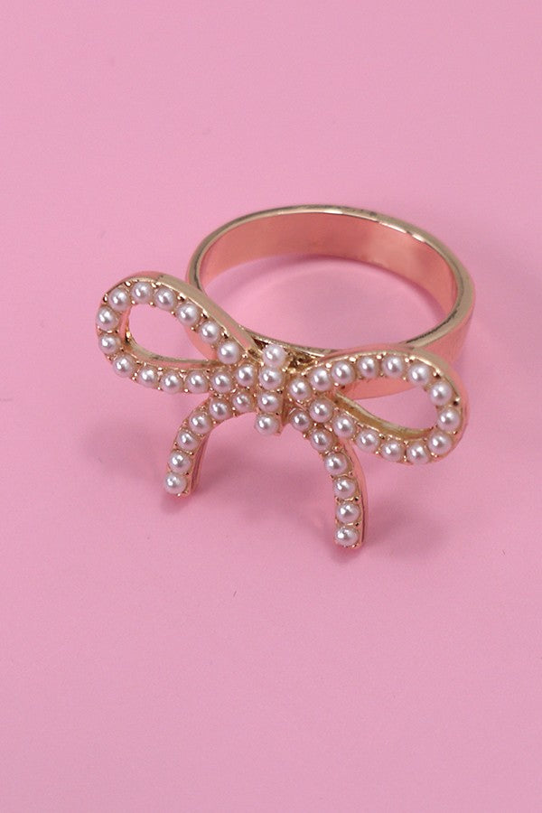 Pretty in Pearl Bow Ring