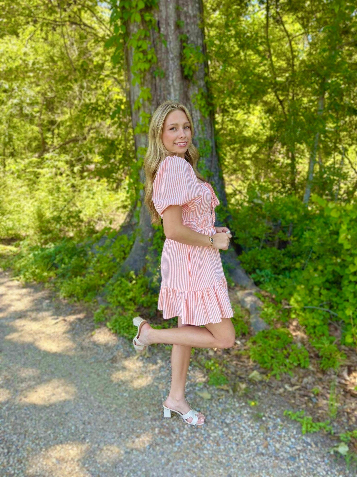 Orange You Ruched Dress