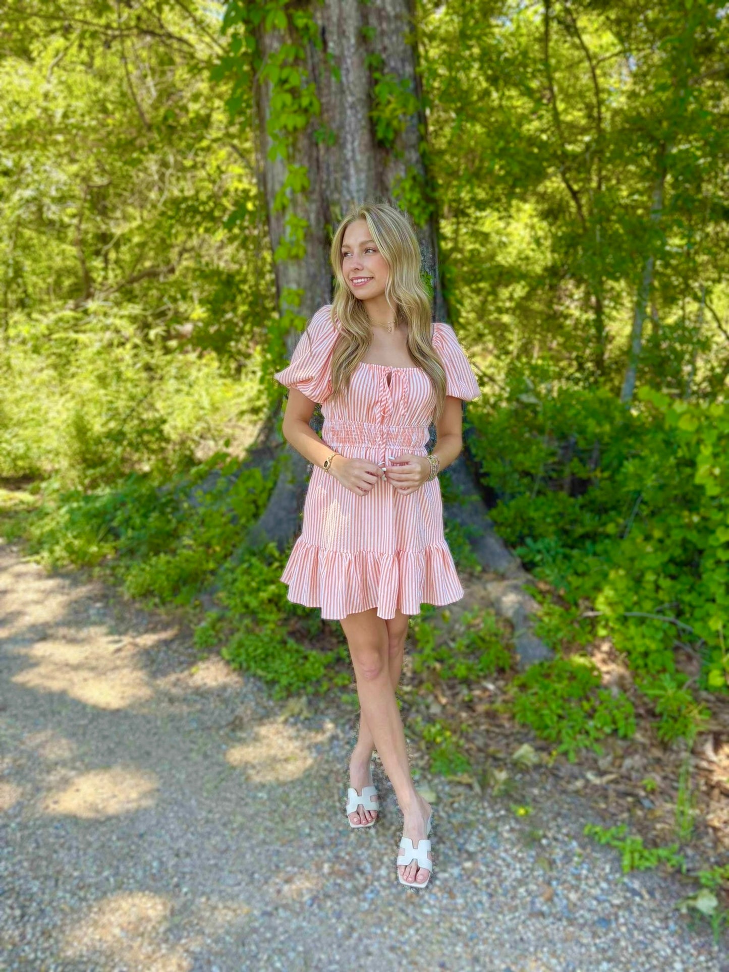 Orange You Ruched Dress