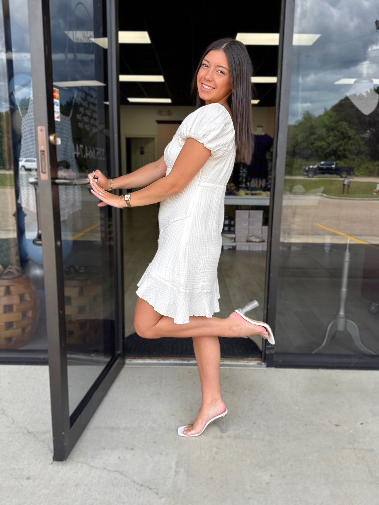 Ivory Muslin Dress