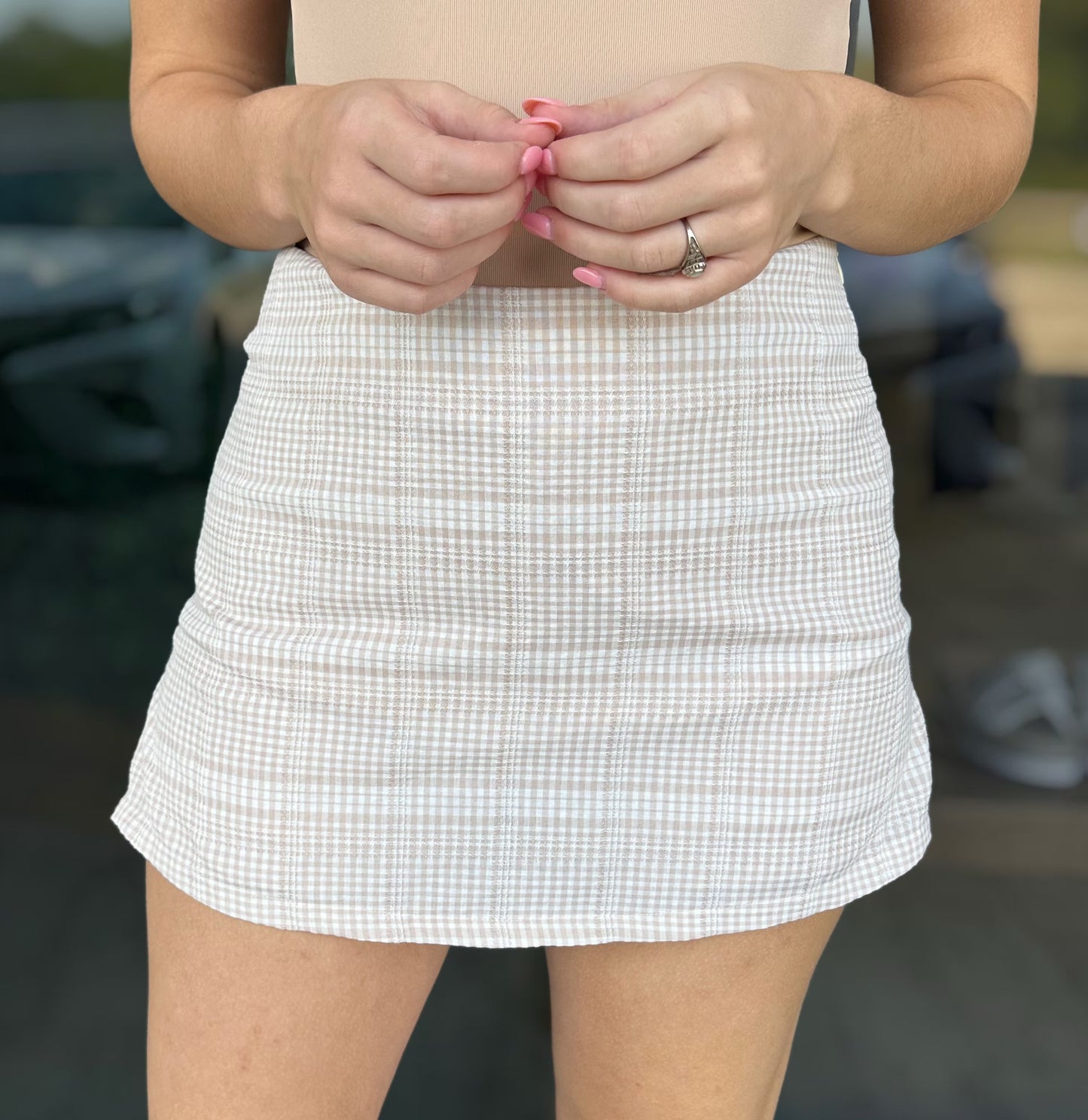 LARGE - Pretty Plaid Skort