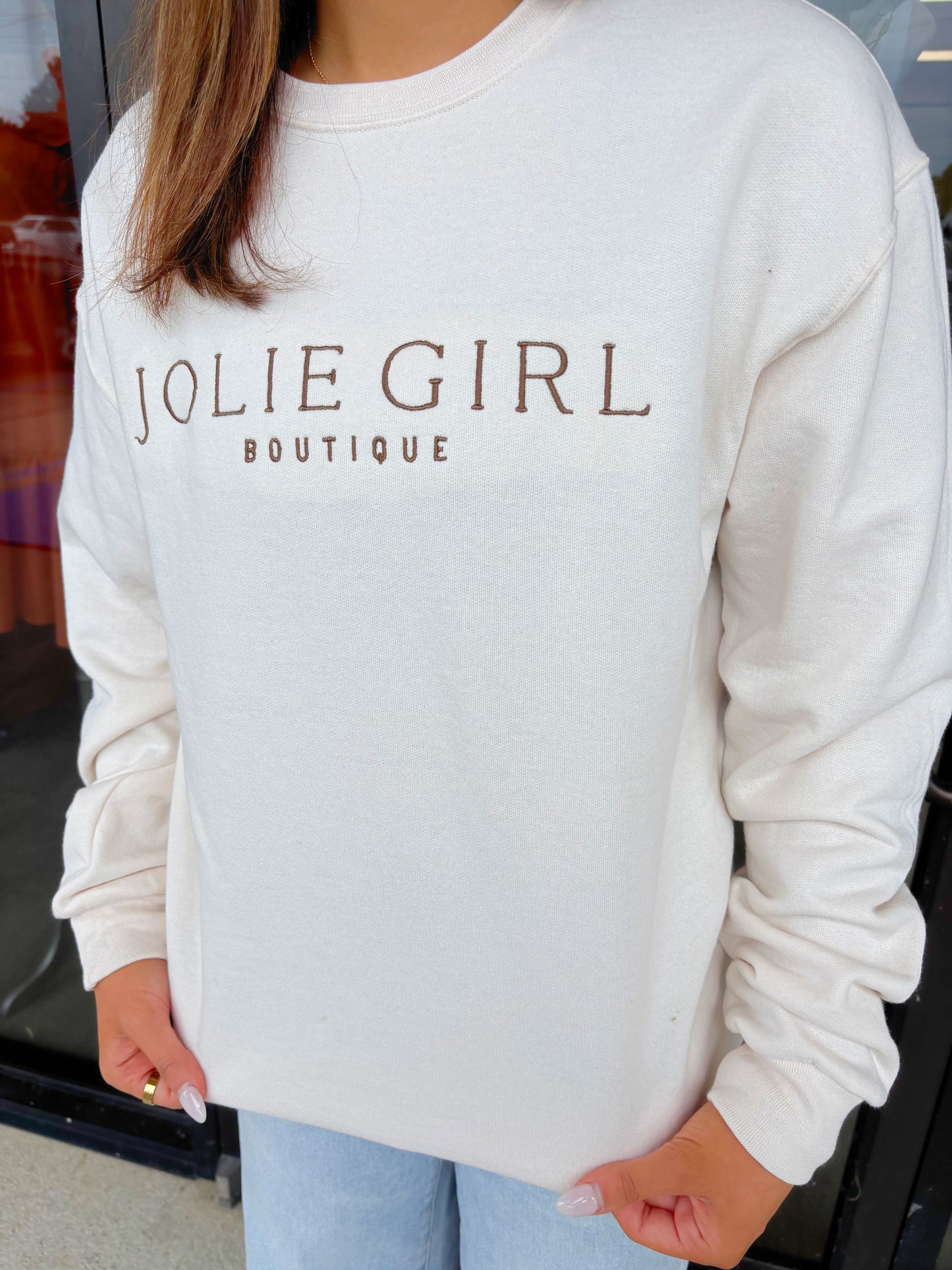 Jolie Girl Embroidered Sweatshirt