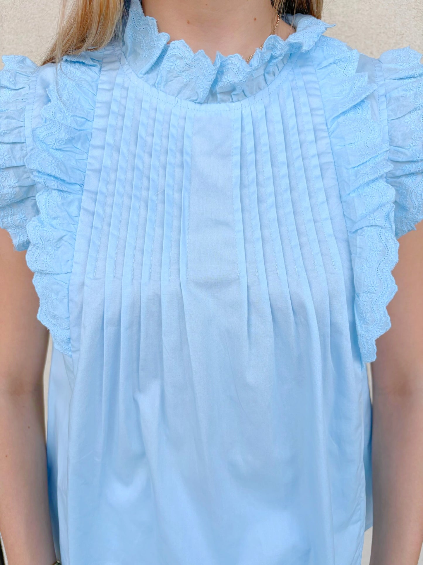 Laced in Blue Blouse