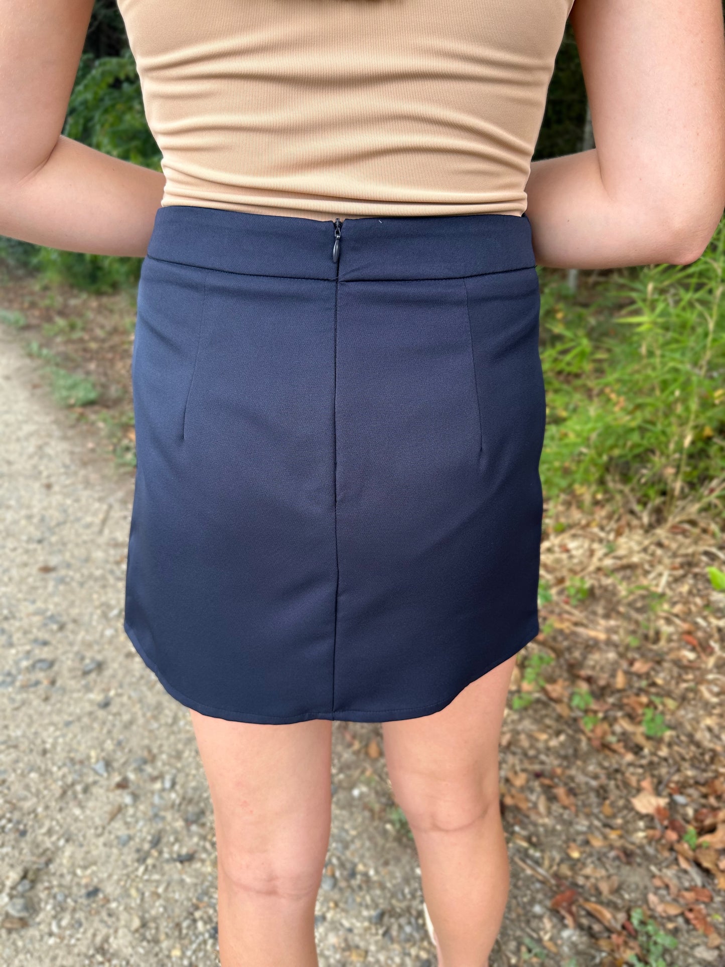 All the Ruffles Skort in Navy