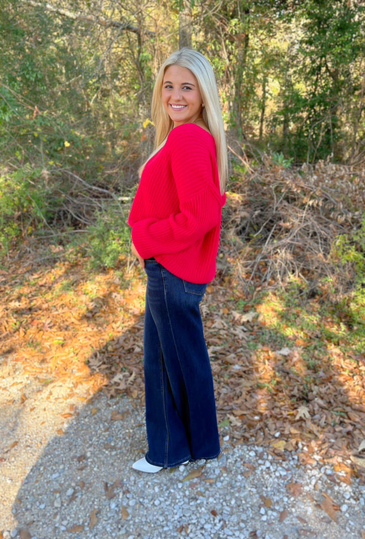 Radiant in Red Sweater