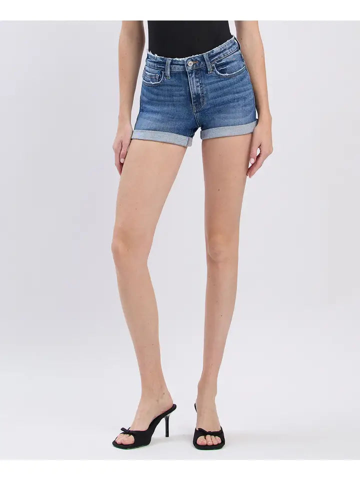Soaring Skies High Rise Denim Shorts
