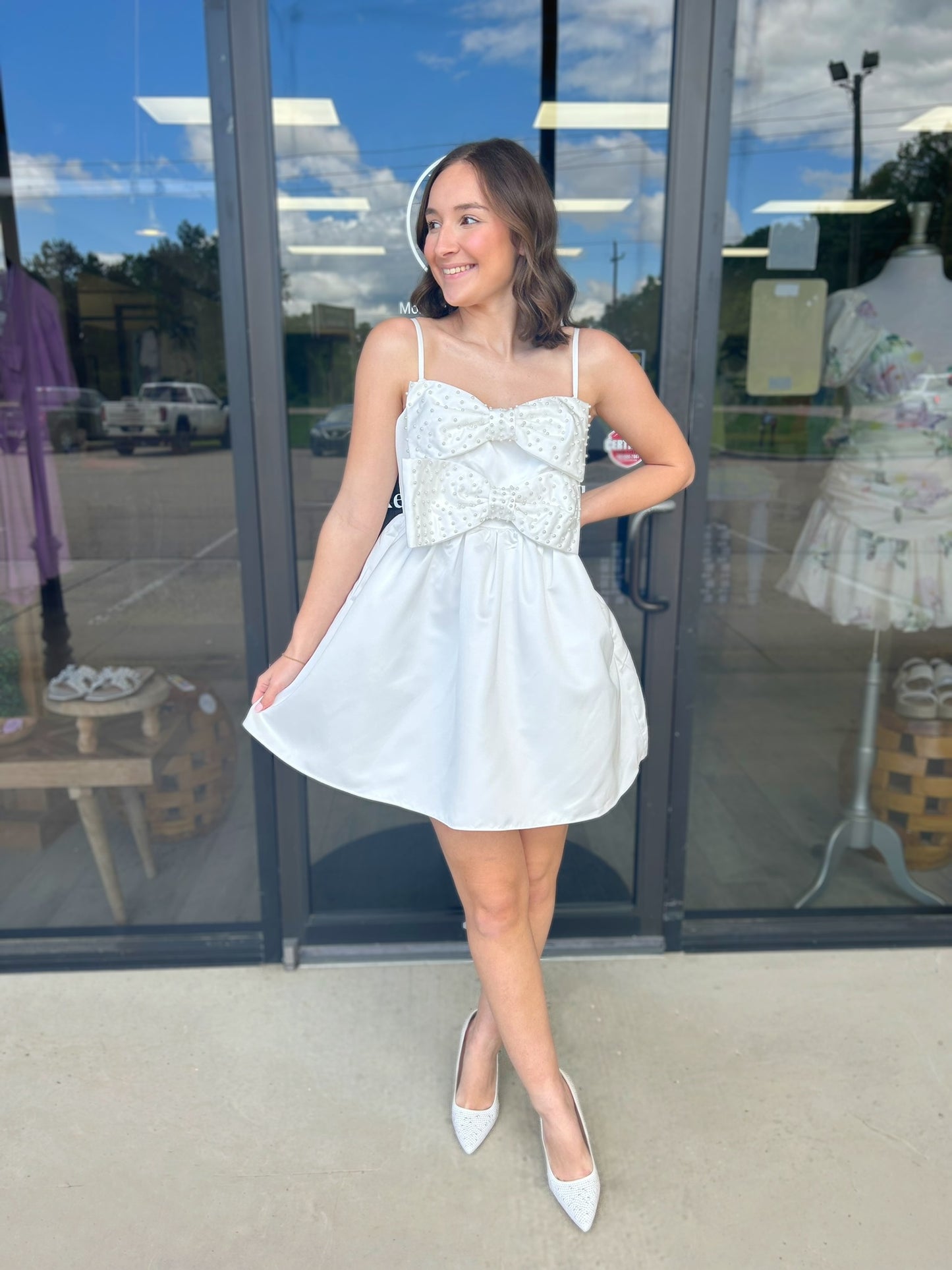 Double Pearl Mini Dress