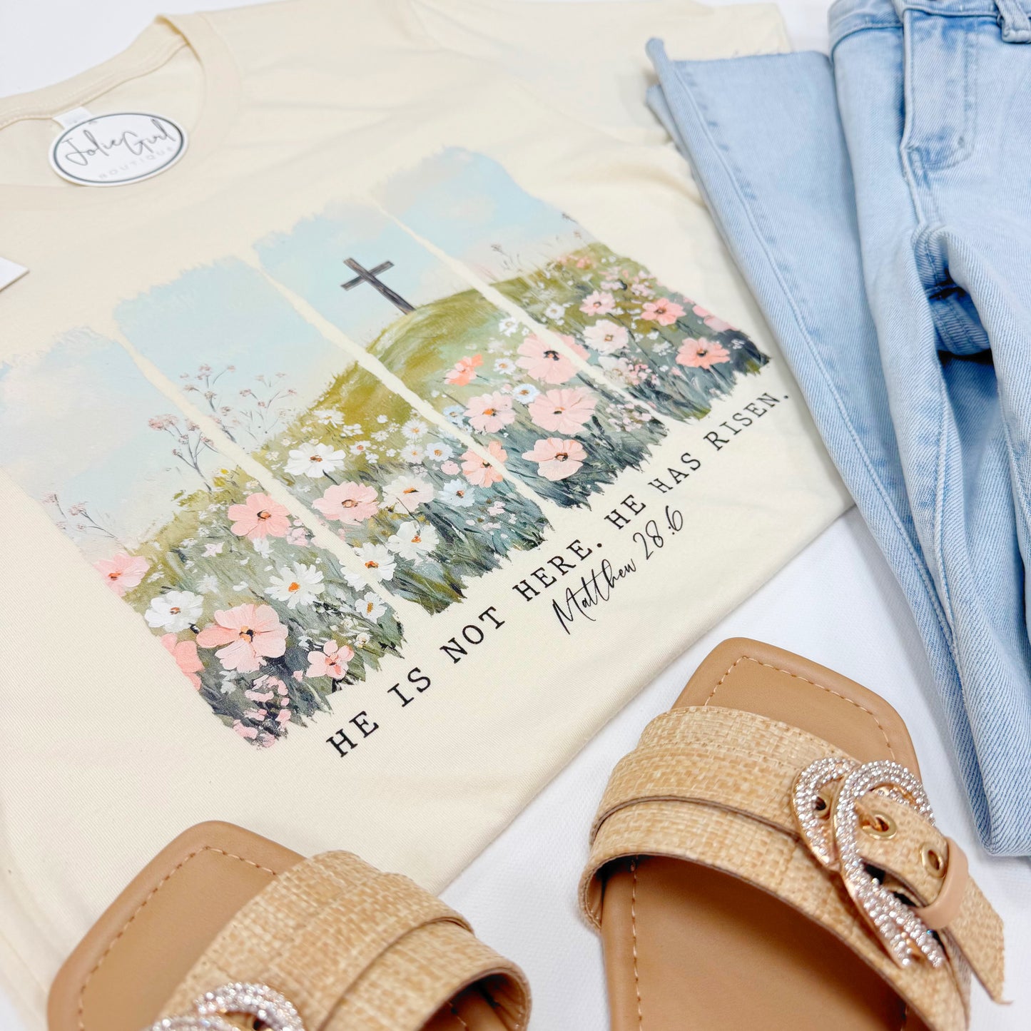 2X - Floral He Is Risen Tee