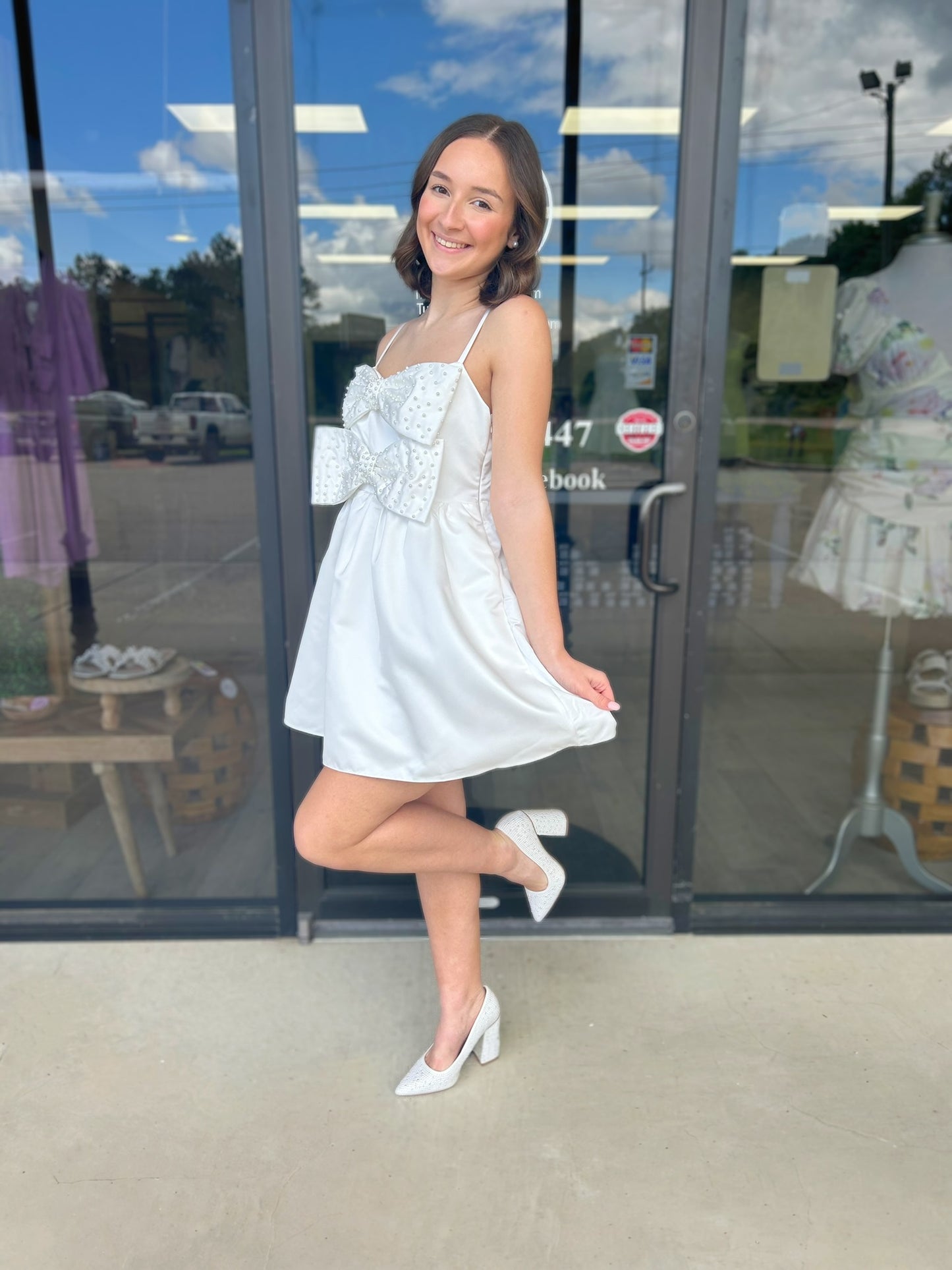 Double Pearl Mini Dress