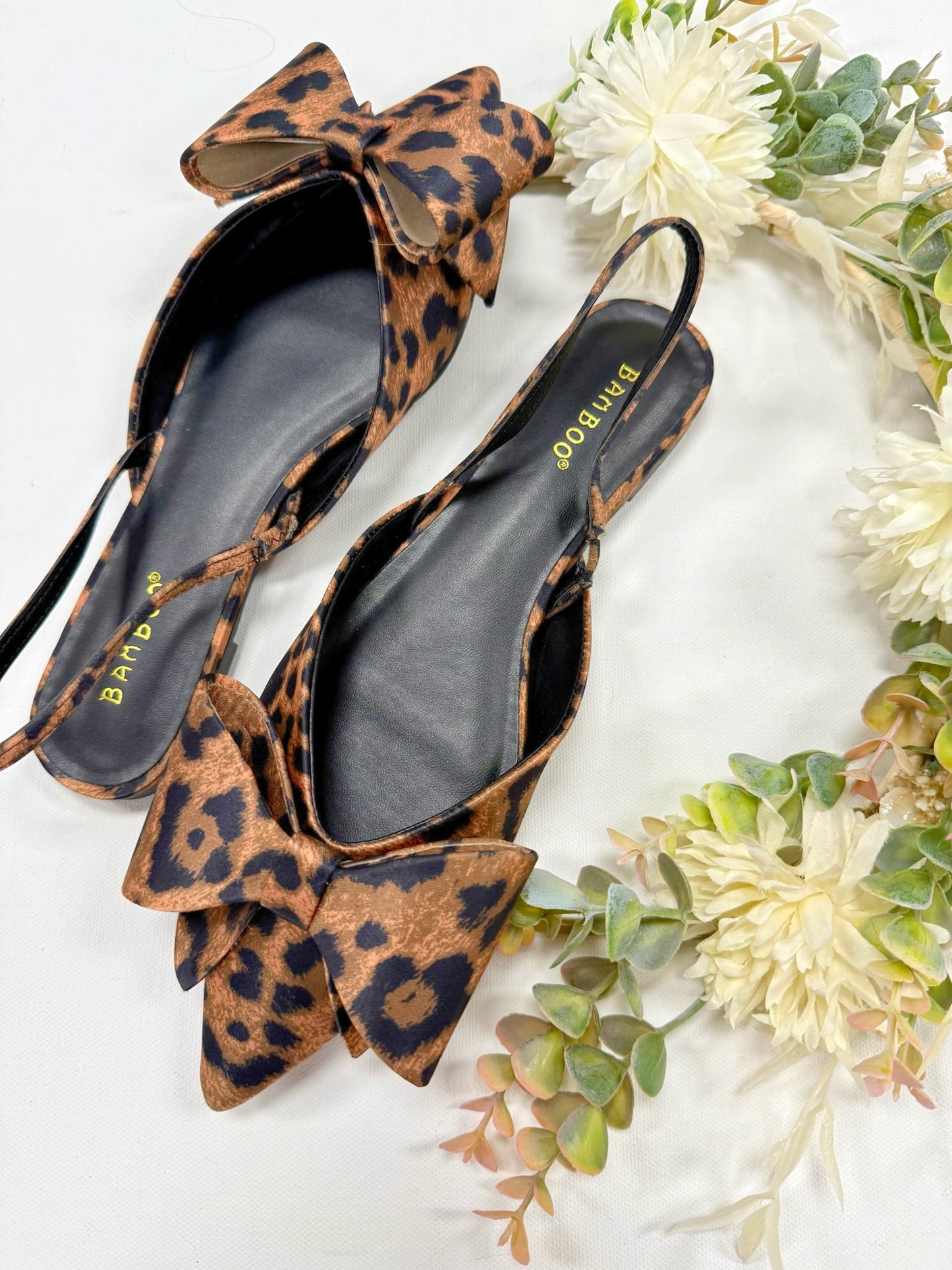 Bamboo Leopard Slingback Flat