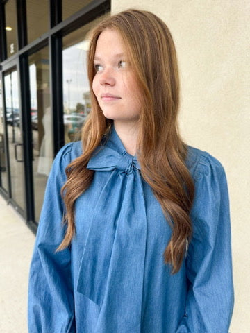 Lavish in Light Denim Dress