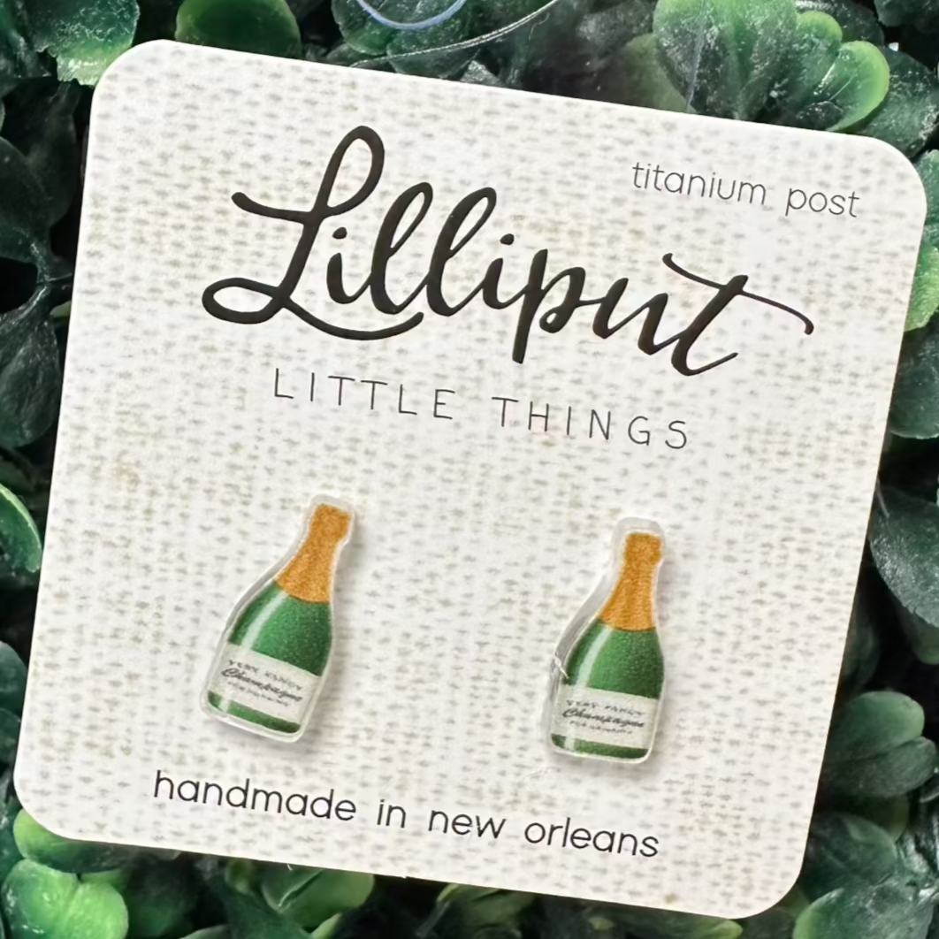 Lilliput Champagne Bottle Earrings