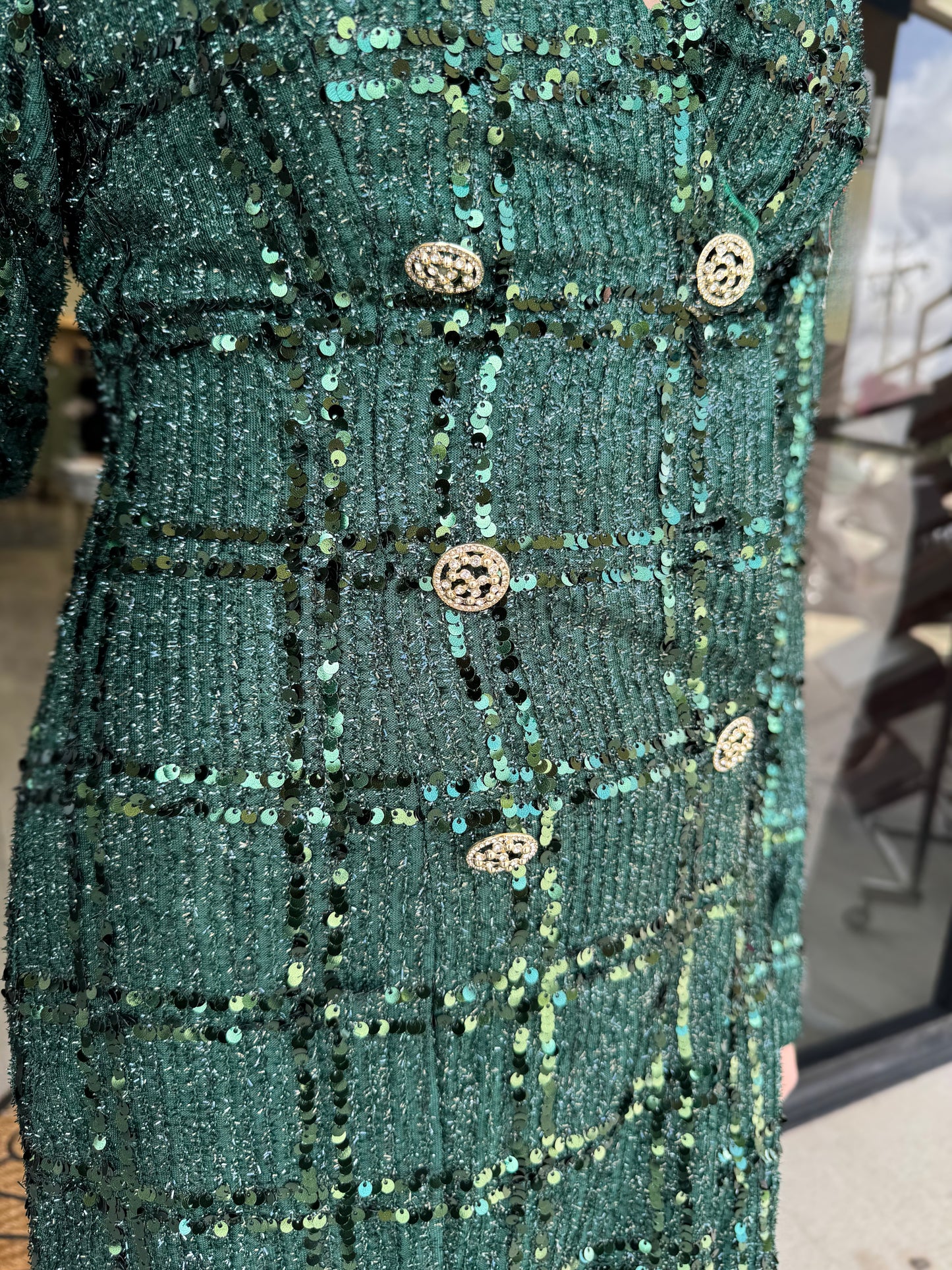 Evergreen Sequin Dress