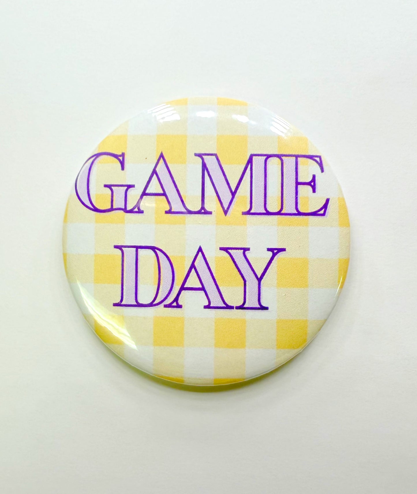 Gingham Gameday Button