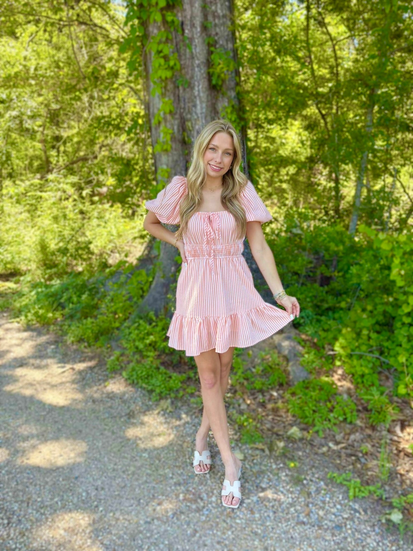 Orange You Ruched Dress