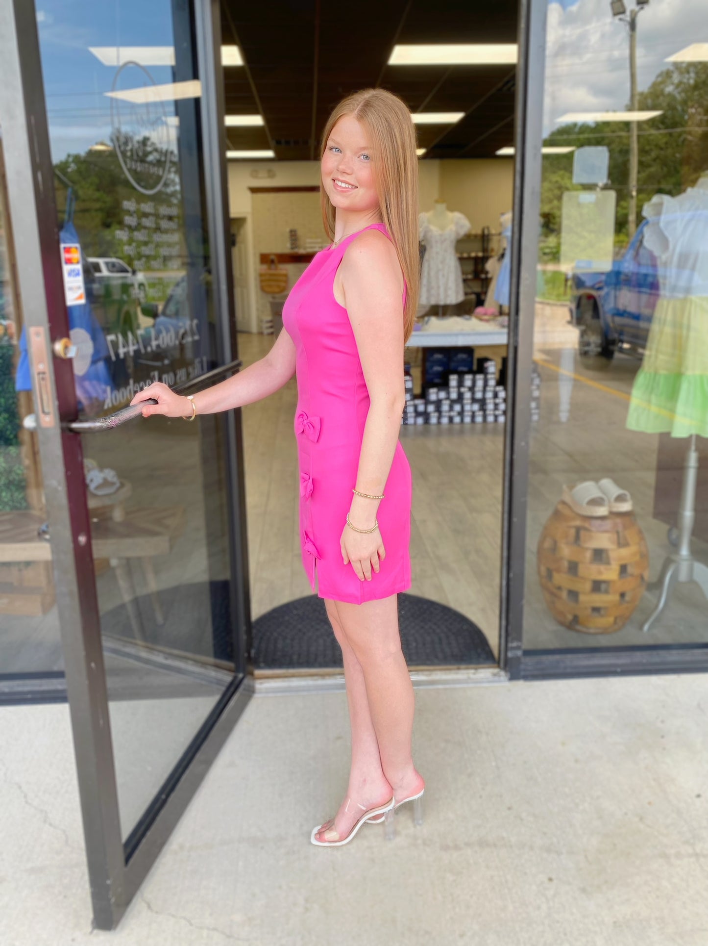 Triple Detail Dress in Pink