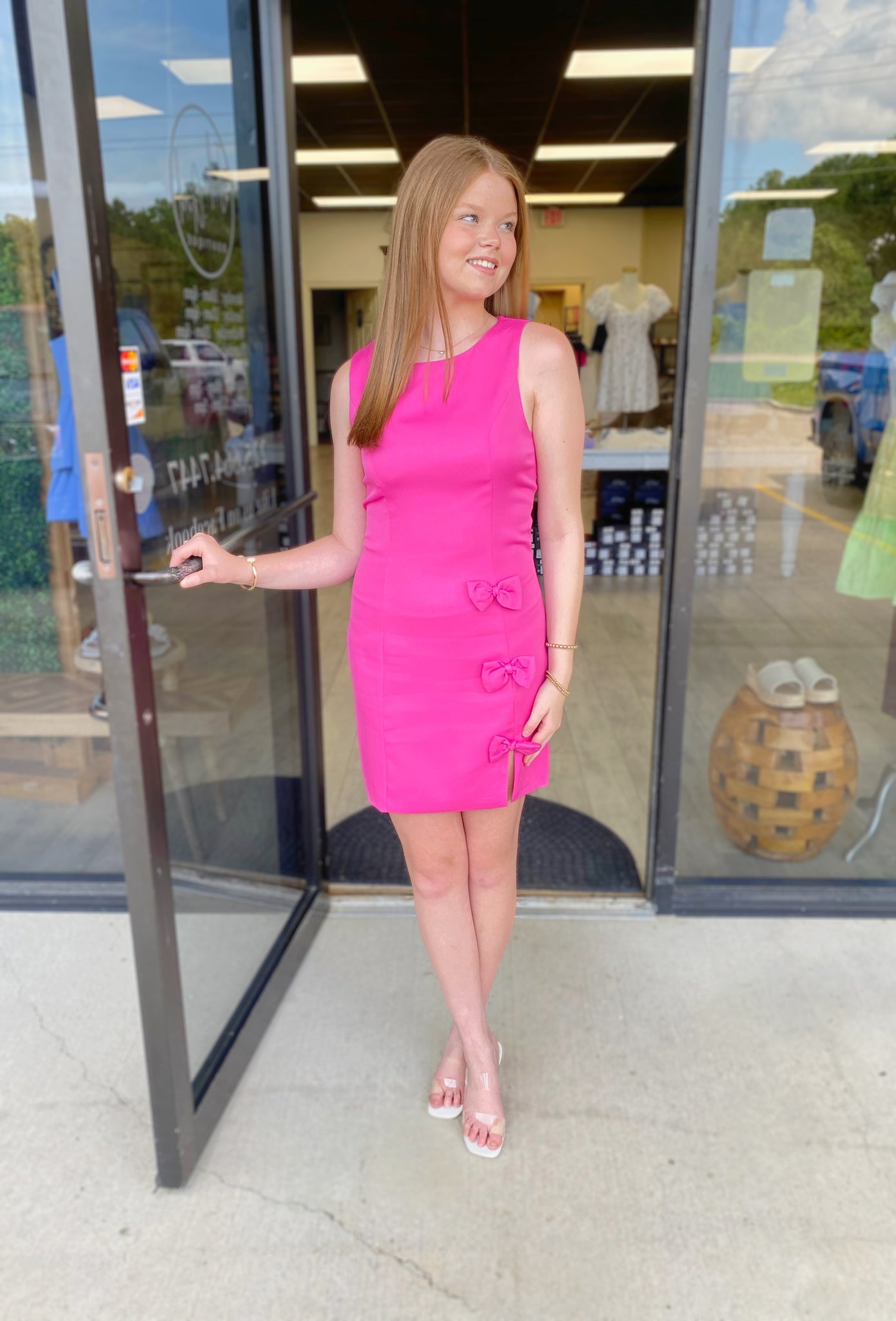 Triple Detail Dress in Pink