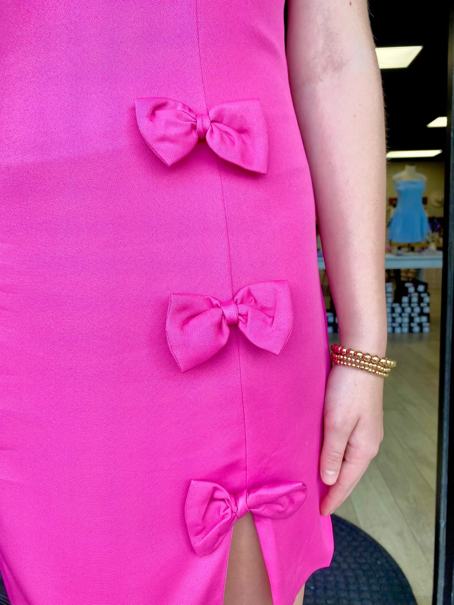 Triple Detail Dress in Pink