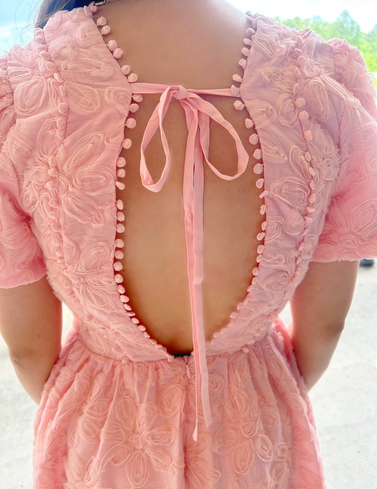 Textured in Tulle Floral Dress in Blossom
