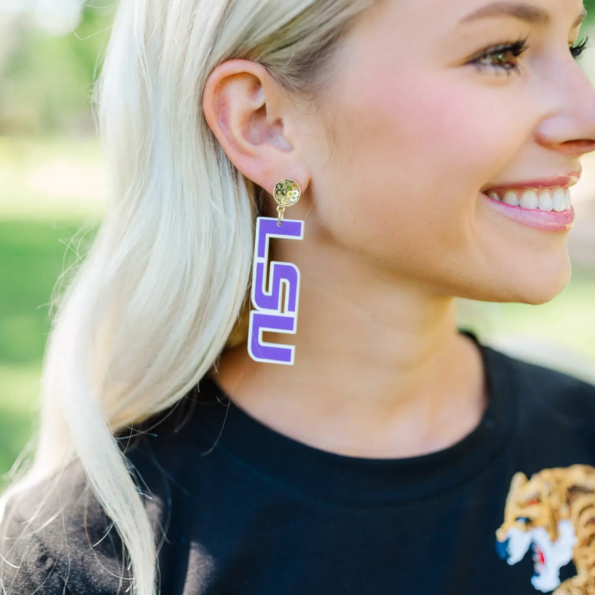 LSU Acrylic Gold Drops