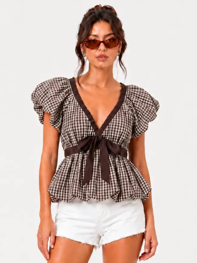 Sybil Gingham Top