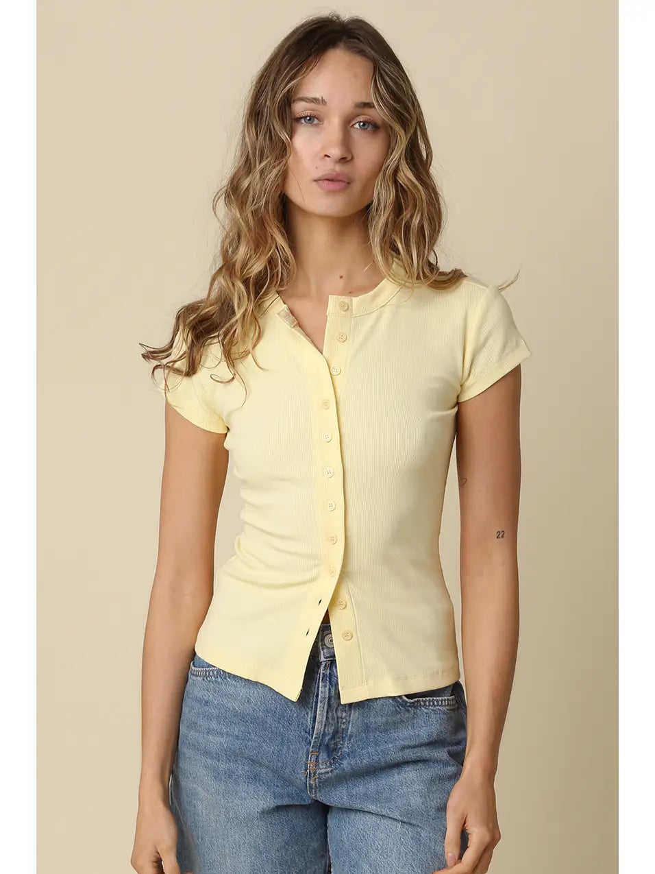 Leslie Button Top