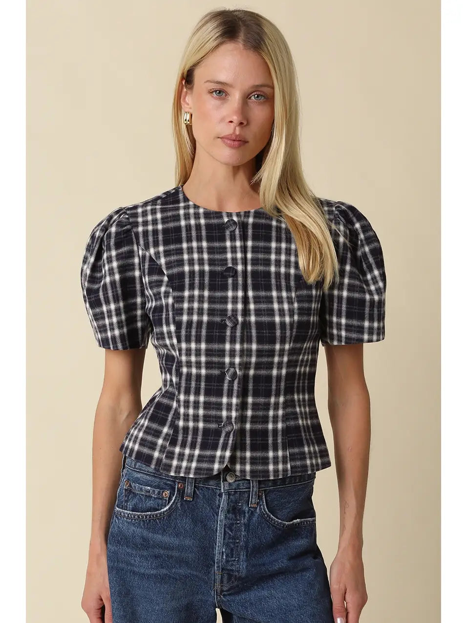 Claudia Plaid Blouse