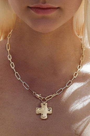 Iris Cross Necklace