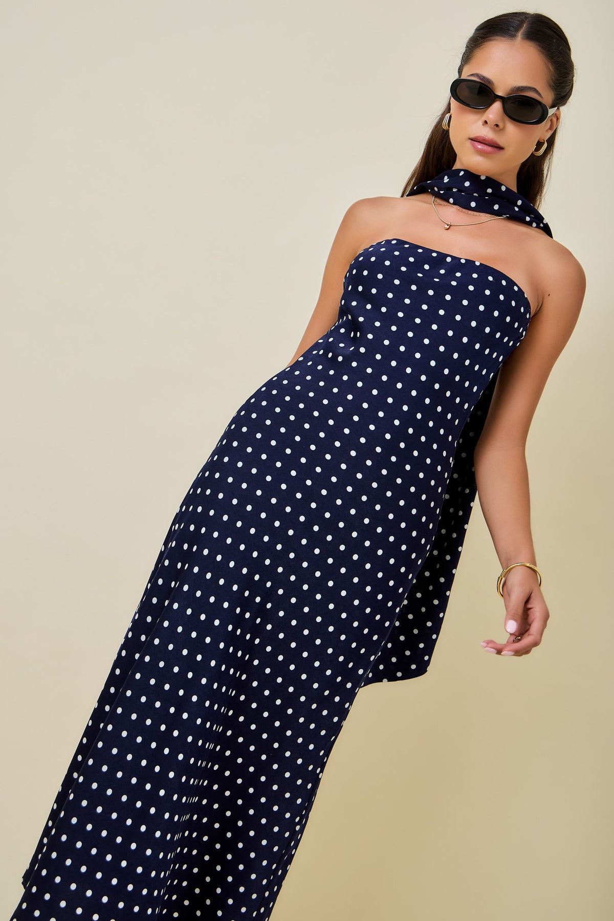 Niala Navy Midi Dress
