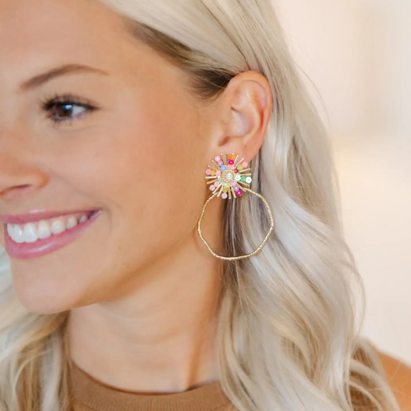 Rainbow Sunburst Hoops