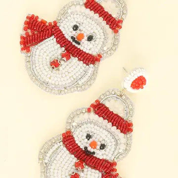 Snowman Beaded Earrings