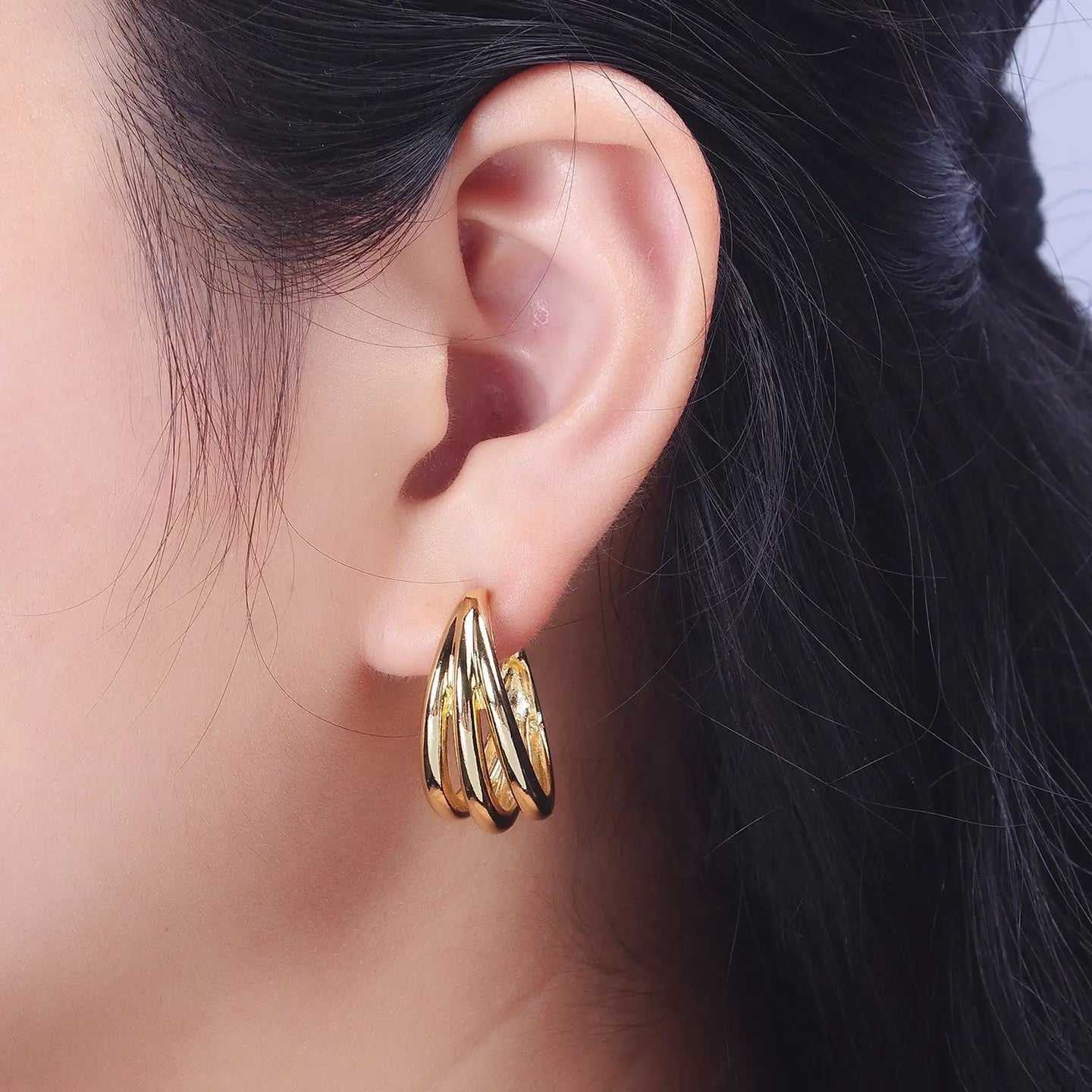 The Triple Gold Hoops