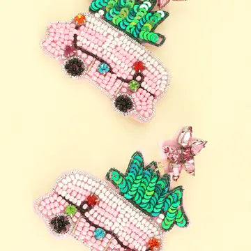 Christmas Tree Truck Earrings