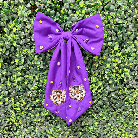 Tiger Embellished Bow