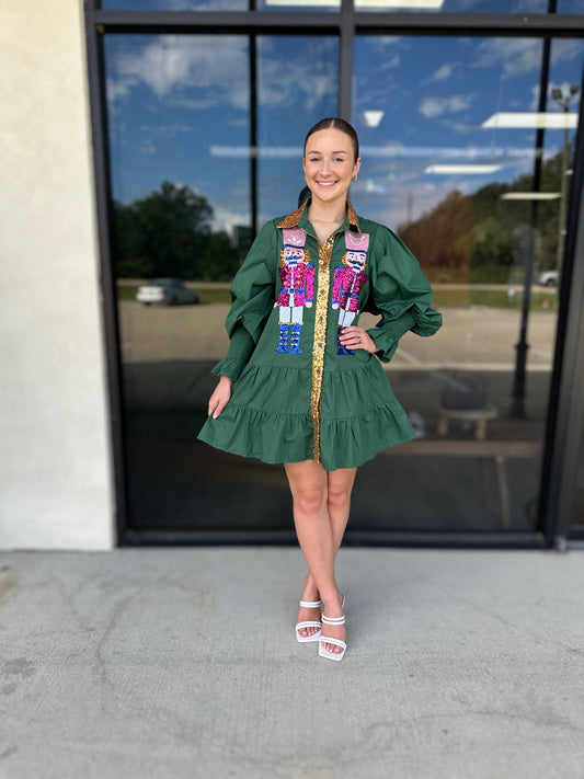 Toy Soldier Dress in Green