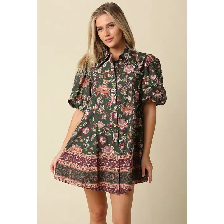 Lydia Floral Puff Sleeve Dress