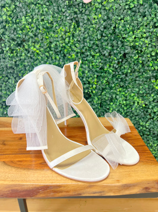 SIZE 10 - Lemonade Bow Heels in White