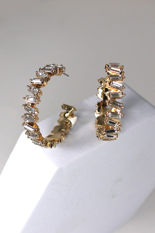 Jagged Baguette Hoops