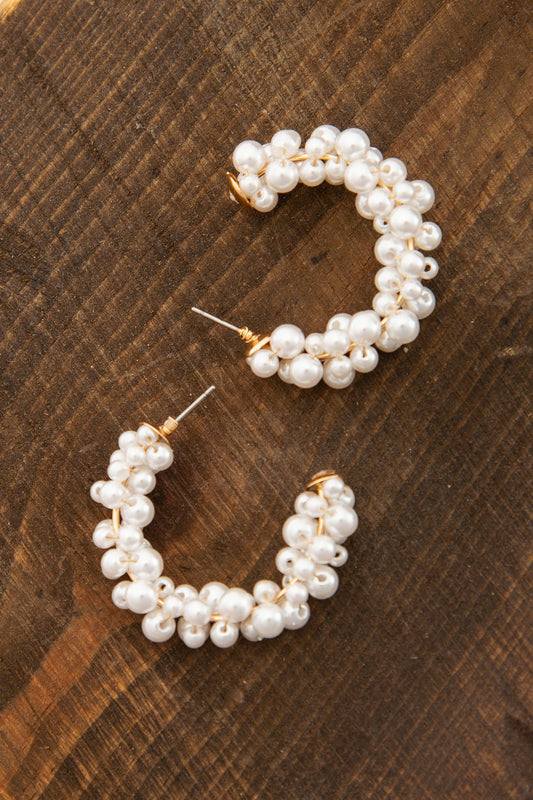 Pearl Beaded Hoops