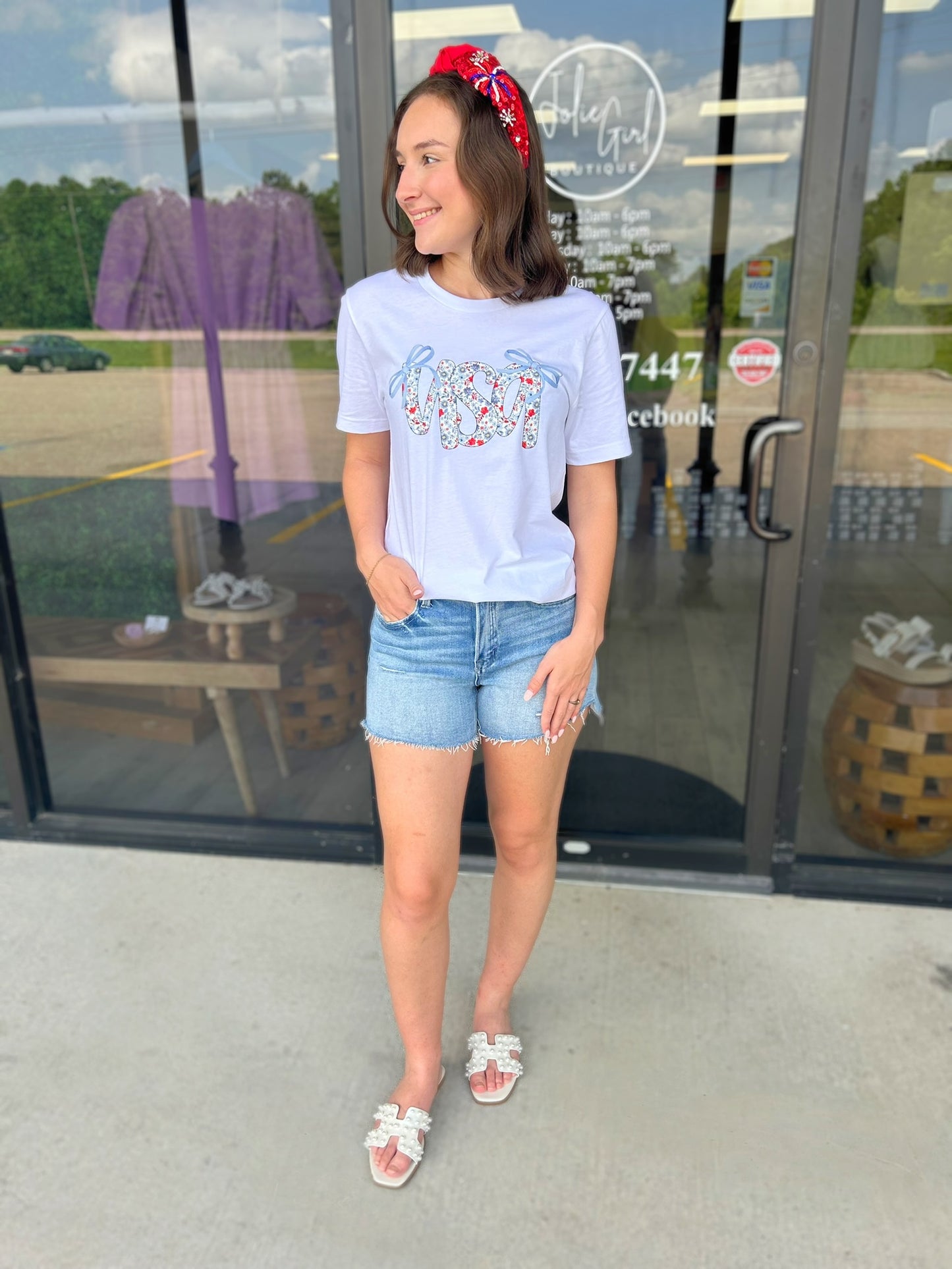 Floral USA Tee