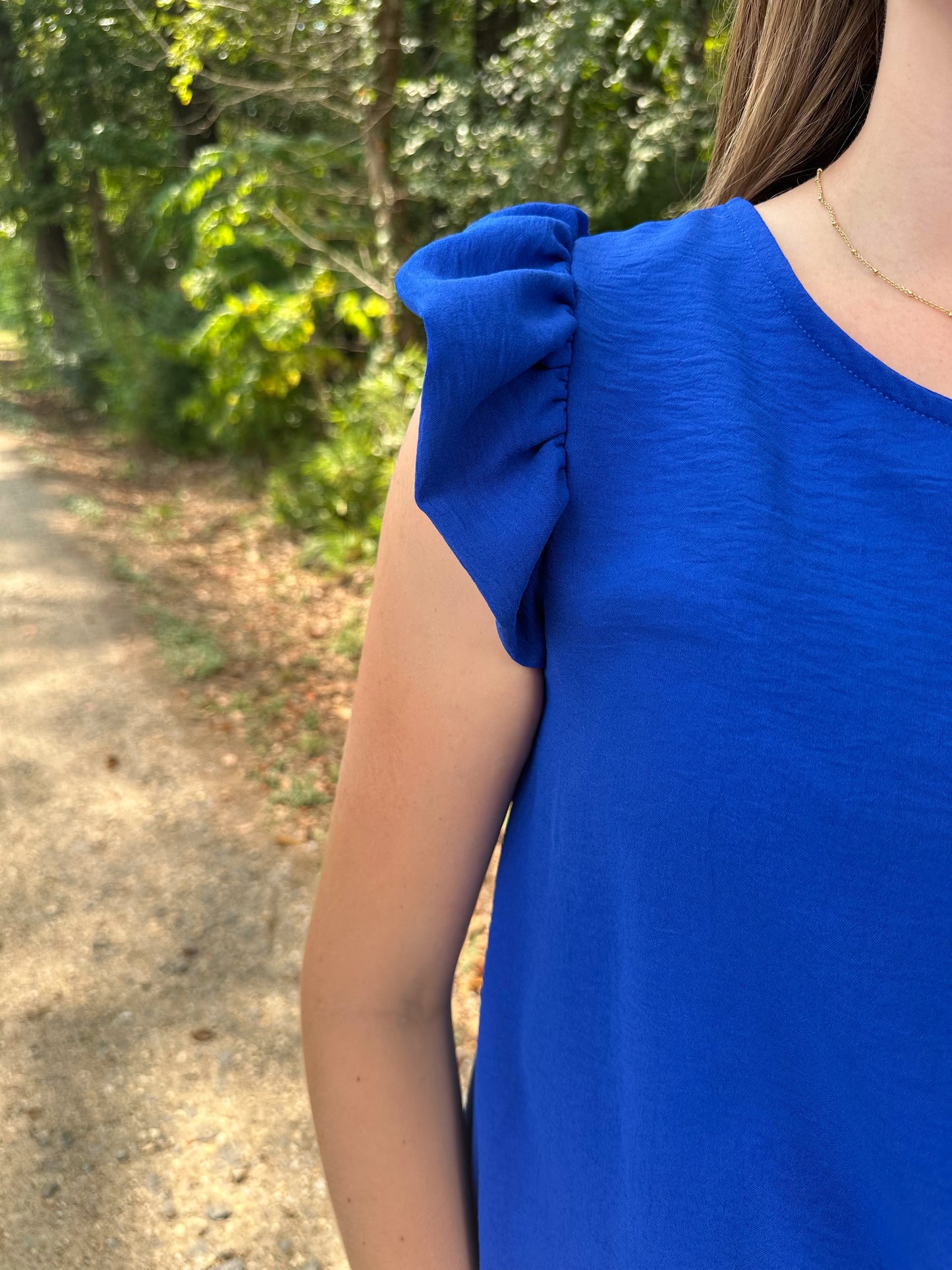 Ruffled in Royal Blouse