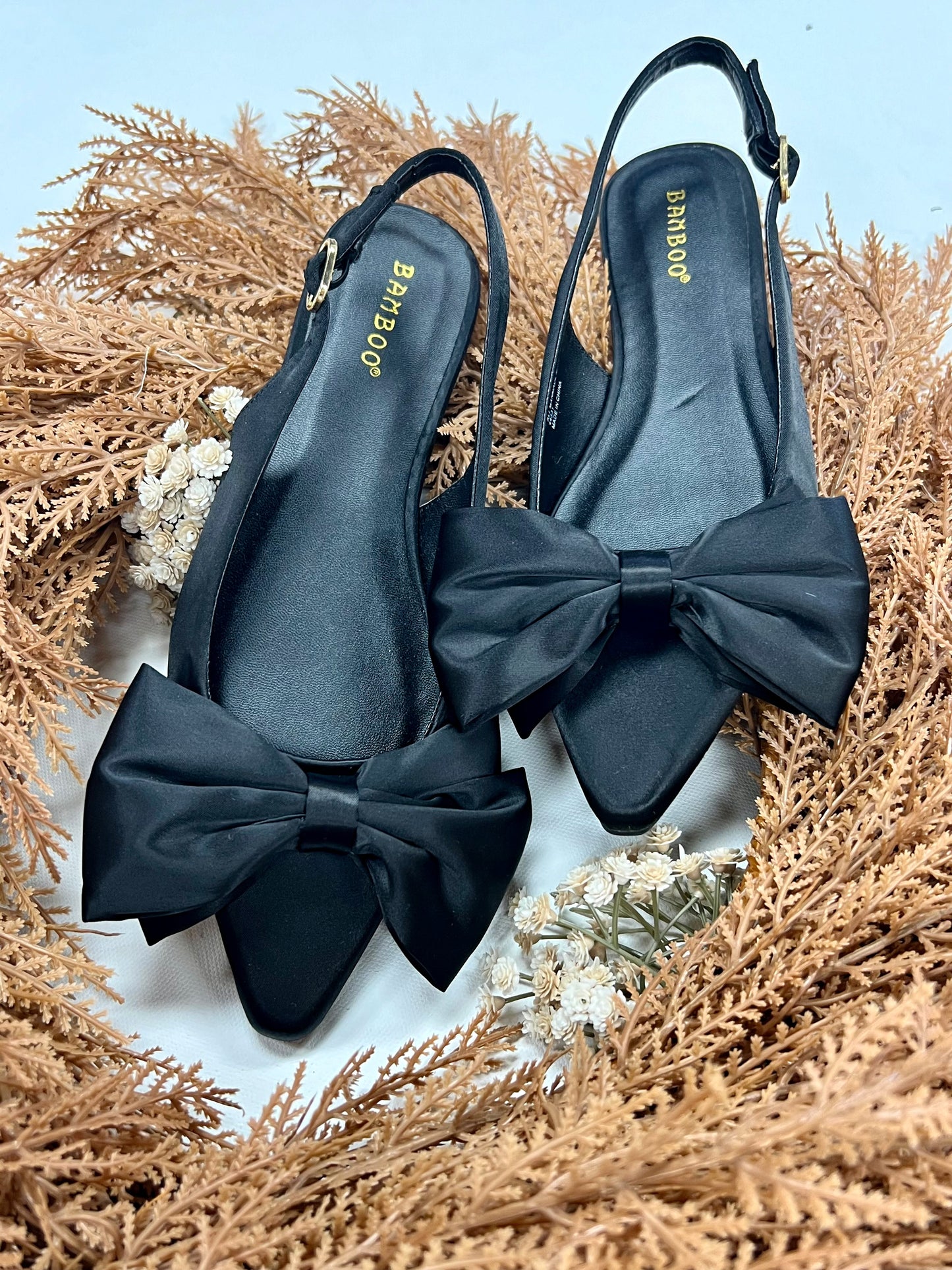 Bamboo Visor Slingback Flats