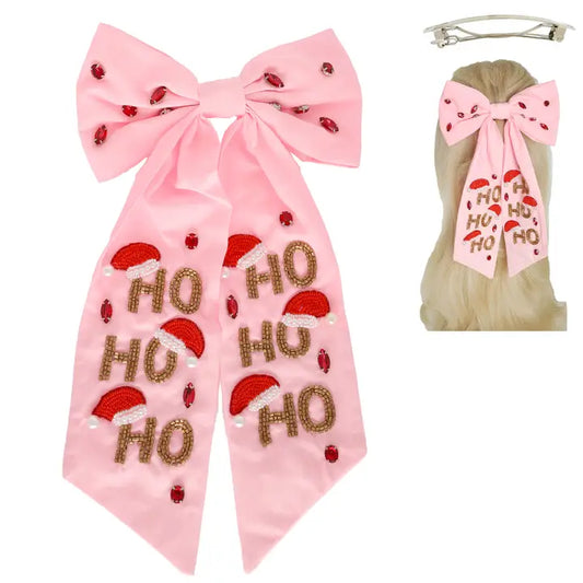 "HO HO HO" Embellished Bow