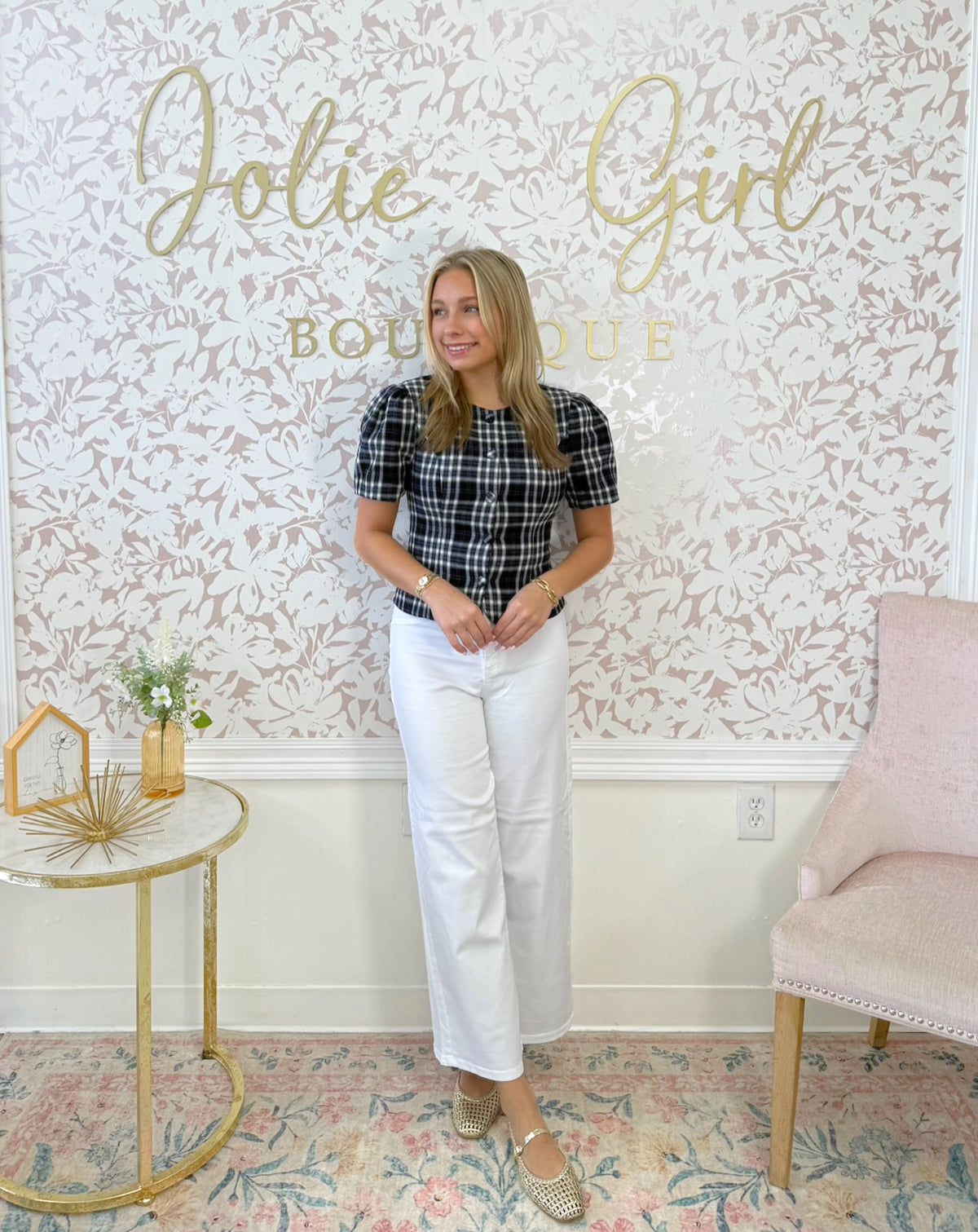 Claudia Plaid Blouse